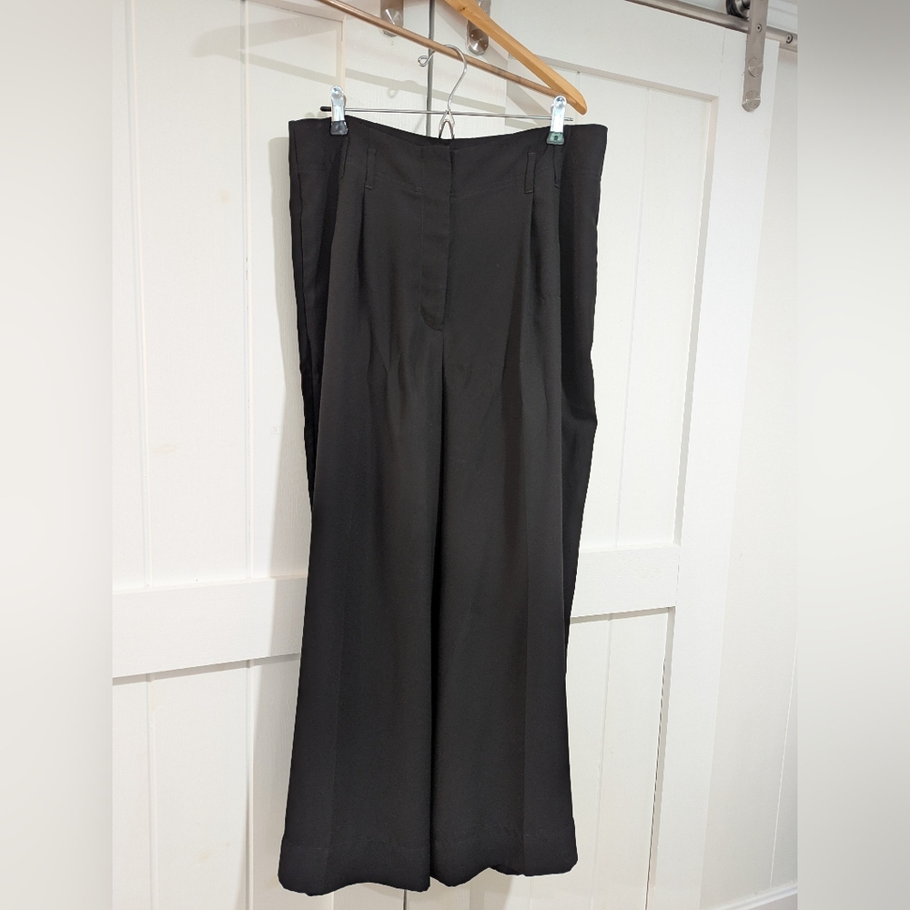 Brass Clothing Classic Black Wide-Leg Trousers. Ace Pant In Eminence